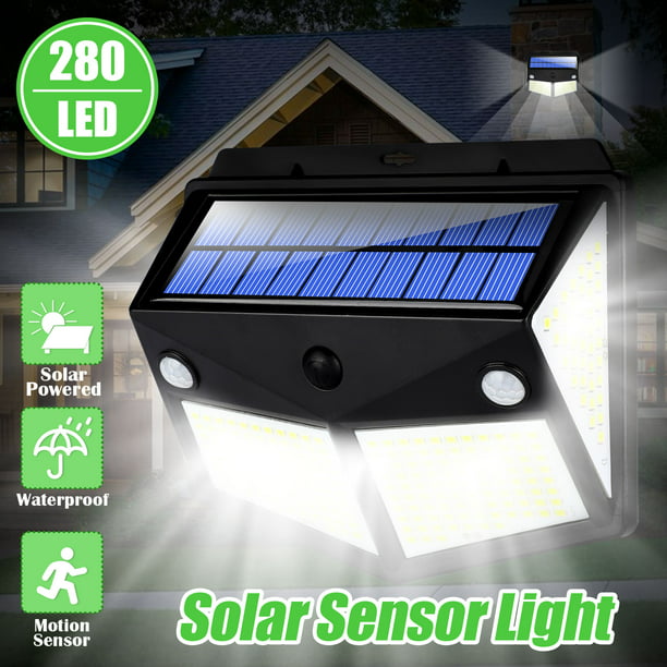 100 LED Solar Outdoor Lights PIR Motion Sensor Waterproof Garden Yard Wall Lamp